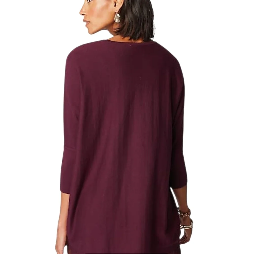 J. Jill Pure Jill Oversized V-neck Drop Shoulder Relaxed Sweater XS PETITE - Picture 2 of 9